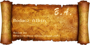 Bodacz Albin névjegykártya